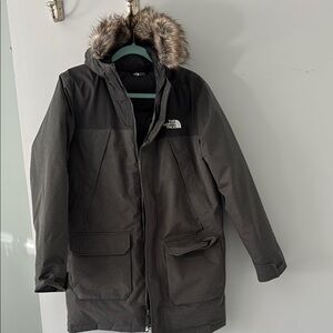 The North Face Black Parka with Fur Hood kids XL 18/20